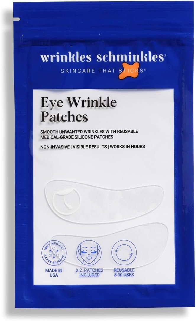 Wrinkles Schminkles Under Eye Wrinkle Patches, Smooth Eye Wrinkles, Crows Feet & Dark Circles Overnight, 1 Pair Reusable Medical Grade Silicone Patches — image 1