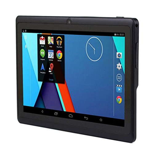 Tablet PC, 7'' Tablet Android 4.4 Quad Core HD 1080x720, Dual Camera Blue-Tooth Wi-Fi, 8GB 3D Game Supported (Black)