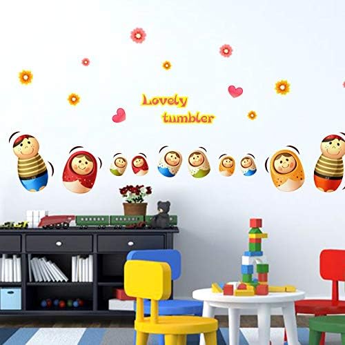 Wall Stickers Creative Tumbler Toys Wall Stickerss Vinyl DIY Cartoon Wall Decals for Kids Room Kindergarten Bedroom Decoration