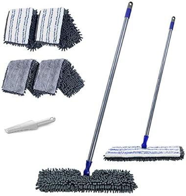Flat Mop With 2 Mop Pads Double Sided 16 8 Dust Mops For Hardwood