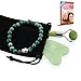 Natural Jade Roller For Face with Gua Sha Scraping Anti Aging Beauty Tool Set - Skin Rejuvenating Facial Eye Anti Wrinkle Jade Roller Massager Bundle - with Bonus Jade Bracelet and Face Roller E-book