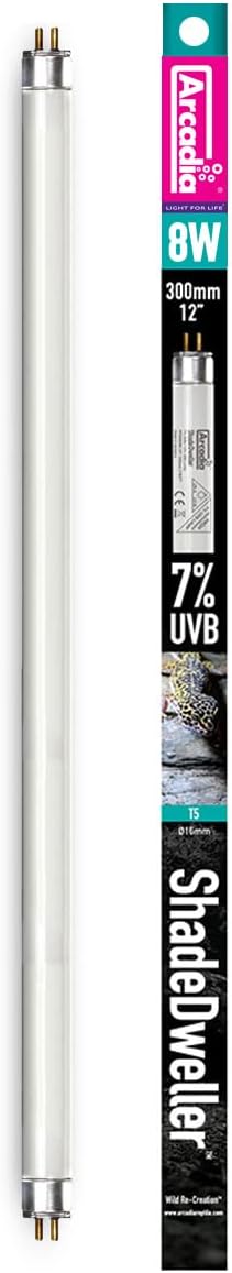 Arcadia ShadeDweller 8W UVB Bulb 7% UVB for Leopard Geckos Crested Geckos Snakes