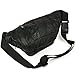 Leather Fanny Pack Waist Bag 6 Pockets Adjustable Belt Strap Travel Pouch Black