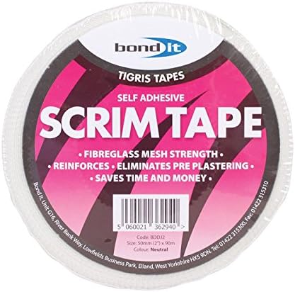 Bond It Scrim Tape 48mm x 90m Plasterboard Professional Jointing Repairing Tape, White