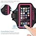 iPhone 6 7 8 SE 2020/2022 Armband, JEMACHE Fingerprint Touch Supported Gym Running Workout Arm Band for iPhone 6/6S/7/8/SE 2nd & 3rd gen with Key Holder (Rosy)