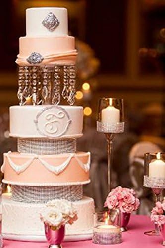 Destiny Round or Square Acrylic Crystal Cake Stand for Wedding, Baby Shower, Party, Anniversary, Birthday (8" Round)