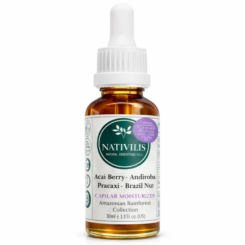 Nativilis Acai Bio Oil Capilar Mositurizer plus 04 Amazonian Rainforest Virgin Oils Acai Andiroba Pracaxi Brazil Nut Complex emollient restructuring hair fibres strengthens roots dry hair – Copaiba