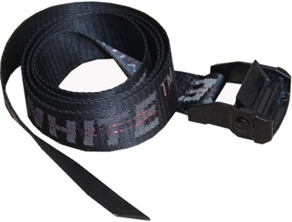 Hot ow belt yellow letter off metal buckle decoration leisure canvas belt street fashion white belt men women