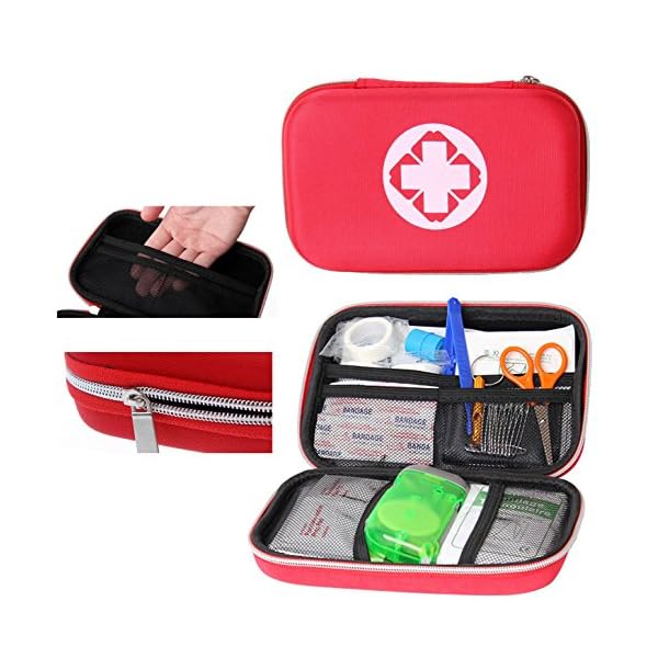 Hoxis-Lightweight-Medical-Bag-Waterproof-Red-Hard-Shell-Case-for-Emergency-and-Survival-Car-Home-Travel-Office-or-Sports