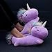 Smoko USB Heated Unicorn Slippers | Cozy Electric Foot Warmers | Kawaii Plush Animal Gifts (Purple)