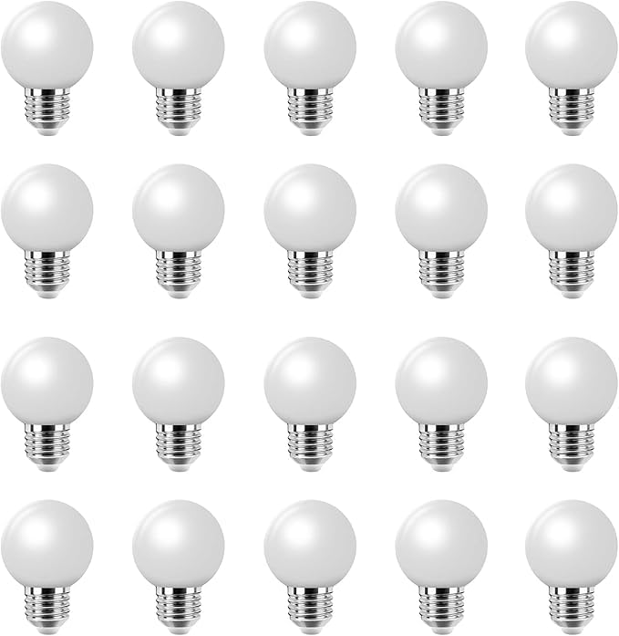 WULUN 20 Pack Warm White E27 Bayonet LED Small Golf Ball Bulbs, Energy Saving Light Bulbs, for Outdoor Garden Patio, Halloween, Christmas, Tree, Fairy Party Night Lights