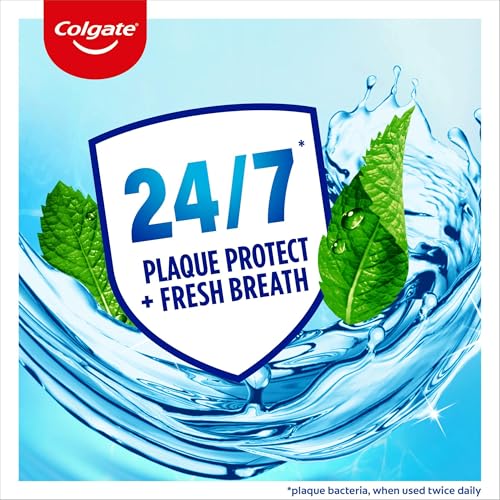 Colgate Plax Cool Mint Mouthwash 1L | fresh breath mouthwash | instant long-lasting freshness | no burn experience | 24/7 plaque protection when used twice daily | clinically tested by dentists | Alcohol-Free* Vegan Mouthwash with 24/7 Plaque Protection** and Long-Lasting Freshness