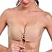 Aedo Strapless Bra for Women, Self Adhesive Invisible Pasties Sticky Push Up Backless Cleavage Cover (Nude, Cup C)
