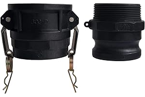 TALEGEN 3 Inch Camlock Fittings Type D & F Polypropylene Cam and Groove Hose Fitting Kit with 3" Female & Male Camlock x 3" NPT Female & Male, Cam and Groove Hose Couplings