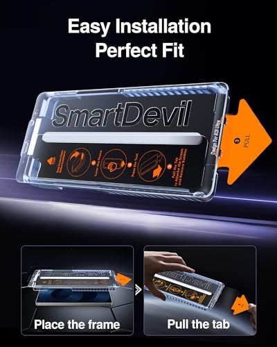 SMARTDEVIL 3 Pack Crystal Screen Protector for SamSung Galaxy S25 Ultra | HD Clarity, Fingerprint & Face ID Compatible, 9H Tempered Glass, Bubble-Free Easy Install, Anti-Shatter, with OnePress Box