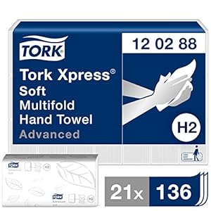 Tork Xpress zachte multifold papieren handdoeken 120288 – H2 Advanced vouwhanddoeken voor handdoekdispenser…