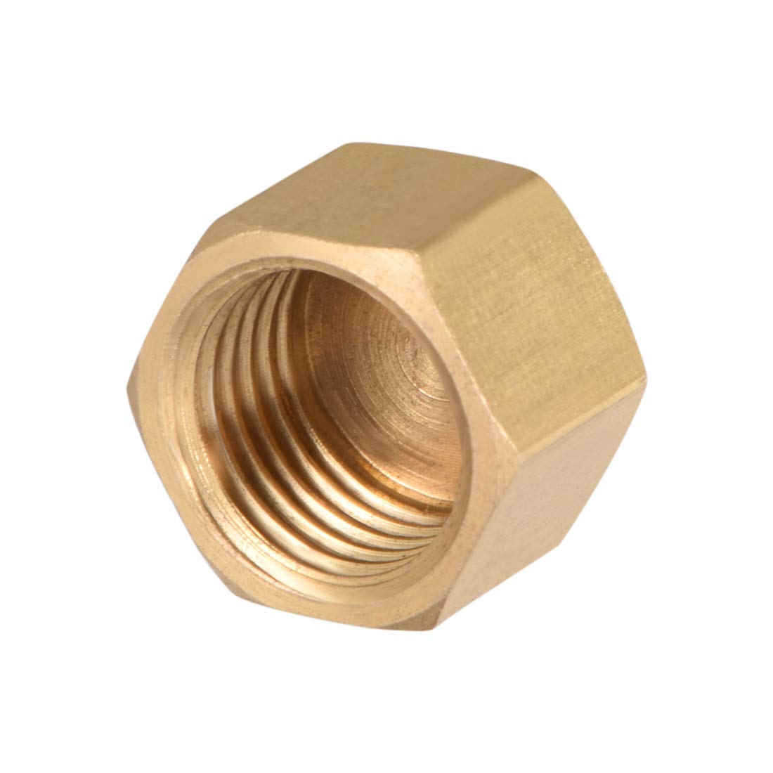 sourcing map G1/4 Pipe Fitting Cap, Brass Hex Female Thread Hose Connector, for Garden and Outdoor Water Pipes Nozzle Joints