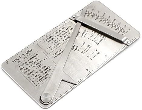Pipe Pit Welding Gauge 0-1/2'' In 1/64'' Increments Handy Formulas&Decimal Equivalent S/S Inspection Tool