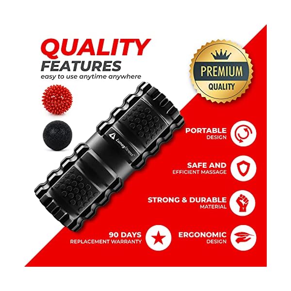 LunagFitness-Foam-Roller-Set-2-in-1-Deep-Tissue-Foam-Roller-Set-includes-2-Massage-Balls-and-Resistance-Band-for-fitness-recovery-yoga-and-pilates-Bonus-Carry-Bag-included LunagFitness Foam Roller Set 2 in 1 Deep Tissue Foam Roller Set includes 2 Massage Balls and Resistance Band for fitness…