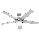 Hunter 52 inch Indoor Ceiling Fan with LED Light and Remote Control - Modern Smart Ceiling Fan, Standard Mount, 5 Blades, For