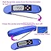 Samshow Digital Cooking Thermometer, Instant Read, Voice Function LED Screen, Backlight, Kitchen Thermometer, Food Grade Stainless Steel Probe for Kitchen Grilling Food Milk Candy and Bath Water(Blue)