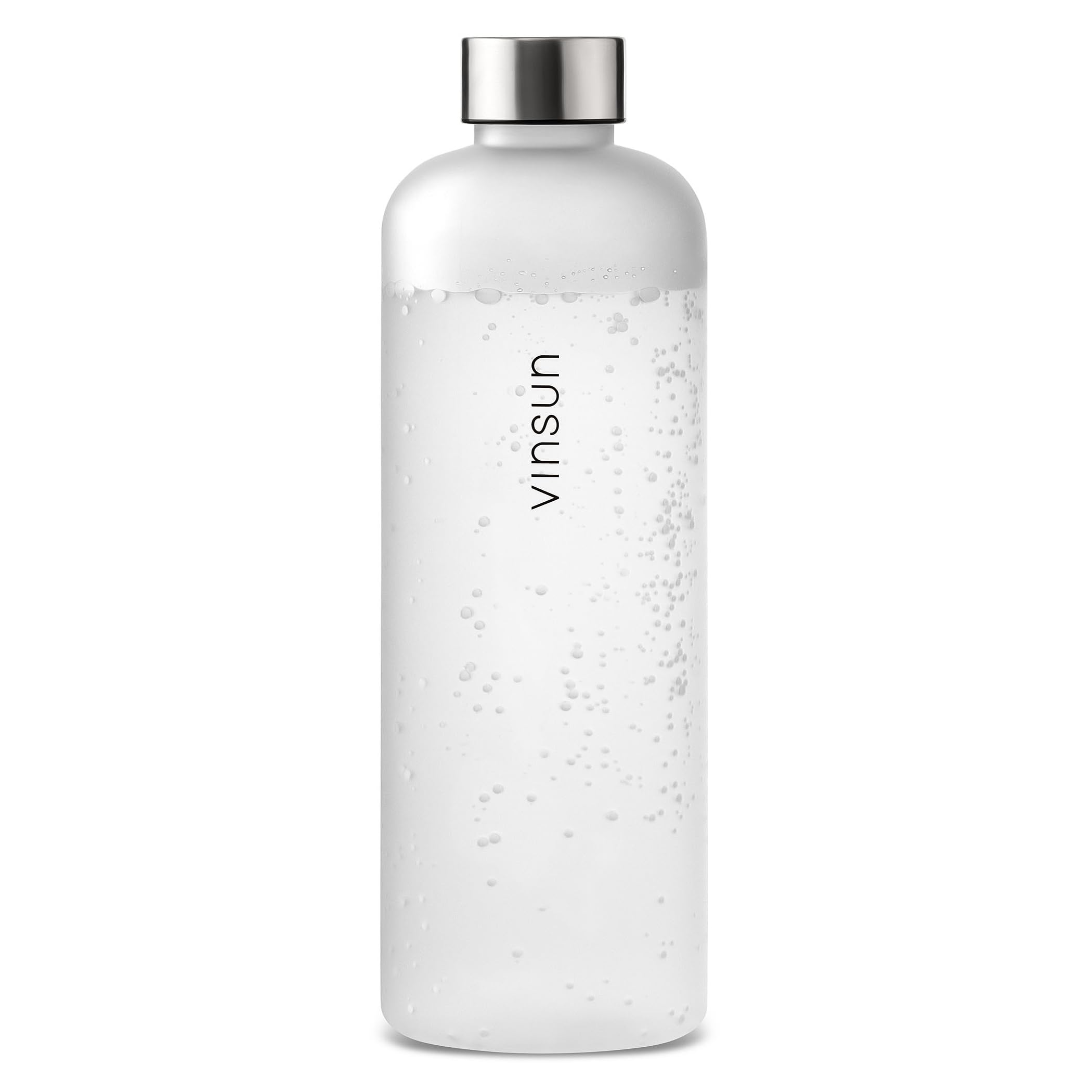 VINSUN Water Bottle 1.5L White, Leak-proof Water Flask - BPA free, Reusable, Tritan - Drinks Bottle for Sports, Gym, Travel, School, Cycling, Running, Work