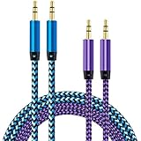AUX Cord for Car, Ailkin 2 Pack 3.5mm Auxiliary Audio Cable, Braided Stereo AUX Chords Compatible Headphone Car, iPhone, iPod, iPad, Samsung Galaxy, HTC, LG, Google Pixel, Tablet & More-5Feet/1.5M
