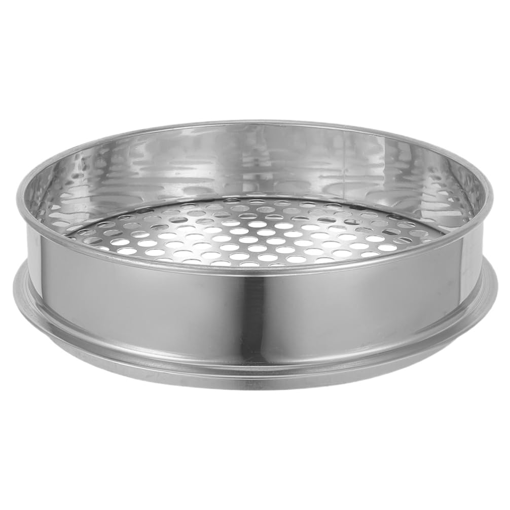Milisten Stainless Steel Soil Sifter 7.87 Inch Round Hole Garden Sieve Handheld Compost Riddle for Soil Gravel Sand Sifting and Filtering