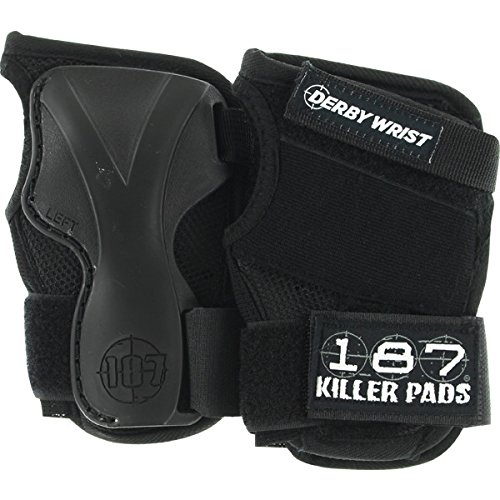 187 Killer Pads Derby Black Wrist Guards - Small
