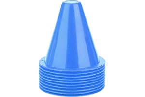 FOCKET 10Pcs Soccer Cones,Plastic Sport Training Traffic Cone,Football Cones Training Set,Plastic Marker Holder Accessory(Blue)