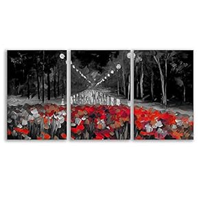 Canvas Wall Art Abstract Cloud Tree Pictures Home Wall Decorations for Bedroom Living Room Oil Paintings Canvas Prints Framed - 16"x24" x 3 Panels