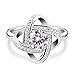 B.Catcher Women’s Ring Adjustable 925 Sterling Silver Cubic Zirconia Valentine's Gift for Her