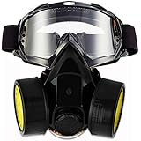 JOLIN Dual Anti-Dust Spray Paint Industrial Chemical Gas Respirator Mask &amp; Glasses Set
