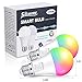 Smart WiFi Light Bulb SOLMORE E26 Dimmable Smart LED Bulb Multicolor WiFi Smart Lights Bulb Compatible with Alexa, Echo, Google Home and IFTTT (No Hub Required) 9W (2 Pack)
