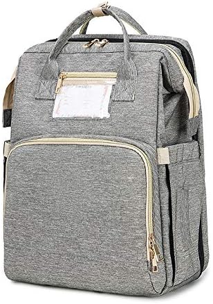 Haobanlv Mom Rucksack Wickeltaschen Mit Wickelauflage Tragbare Falten Multifunktionale Baby Bett Beutel Spielraum Rucksack Baby Windel Beutel Grau Amazon De Kuche Haushalt