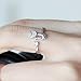 Acxico Little Cat 925 Sterling Silver with Crystal Inlaid Adjustable Ring