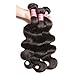 Sunber Body Wave Human Hair Bundles, 12A Grade Brazilian Virgin Hair 16”18”20”Hair Extensions 3 Bundles 100% Unprocessed Weave Bundles Natural Black Color Double Weft Body Wave Bundles