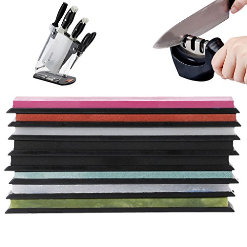 Kofun Sharpening Stone, 8 Pieces Apex Pro Sharpener Whetstone Oilstone Holder Knife Sharpening Stone Set - Thumbnail 3
