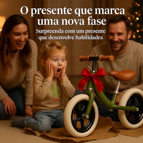 Bicicleta de Equilíbrio Wild Infantil Kidino - Sem Pedal, Balance Bike Estável e Segura +12 Meses – Desenvolve Coordenação Motora e Equilíbrio para Crianças