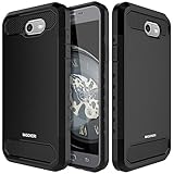 Samsung Galaxy J7 V / J7 2017 / J7 Prime / J7 Perx / J7 Sky Pro / Galaxy Halo Case, LG Rebel 2 LTE Case, Mascheri [Shock Absorption] Dual Layer Protective Hybrid Defender Case - Black