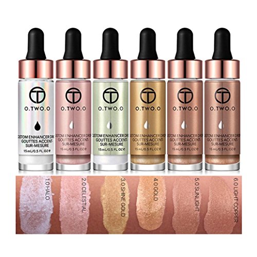 Hunputa Liquid Highlighter Make Up Highlighter Cream Concealer Metallic Shimmer Face Glow Ultra-concentrated Illuminating Bronzing (E) - Thumbnail 3