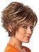 ELIM Short Brown Wigs for White Women Female Ladies Hair Wig Curly Frosted Wigs Heat Resistant Natural Looking Wigs Z022