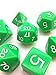 Koplow Games Jumbo Polyhedral 7-Die Dice Set 23mm-28mm- Green with White Numbers