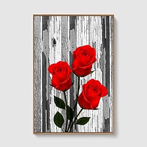 Framed Canvas Home Artwork Decoration Vintage Wood Canvas Wall Art for Living Room, Bedroom - 16x24 inches