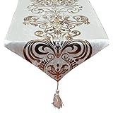 New Hot Stamping Contracted Classic Table Runner 13x70inch (1370 inch, Off-white)