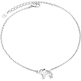 Ladytree S925 Sterling Silver Lovely Elephant Ankle Foot Bracelet Anklet for Women Jewelry