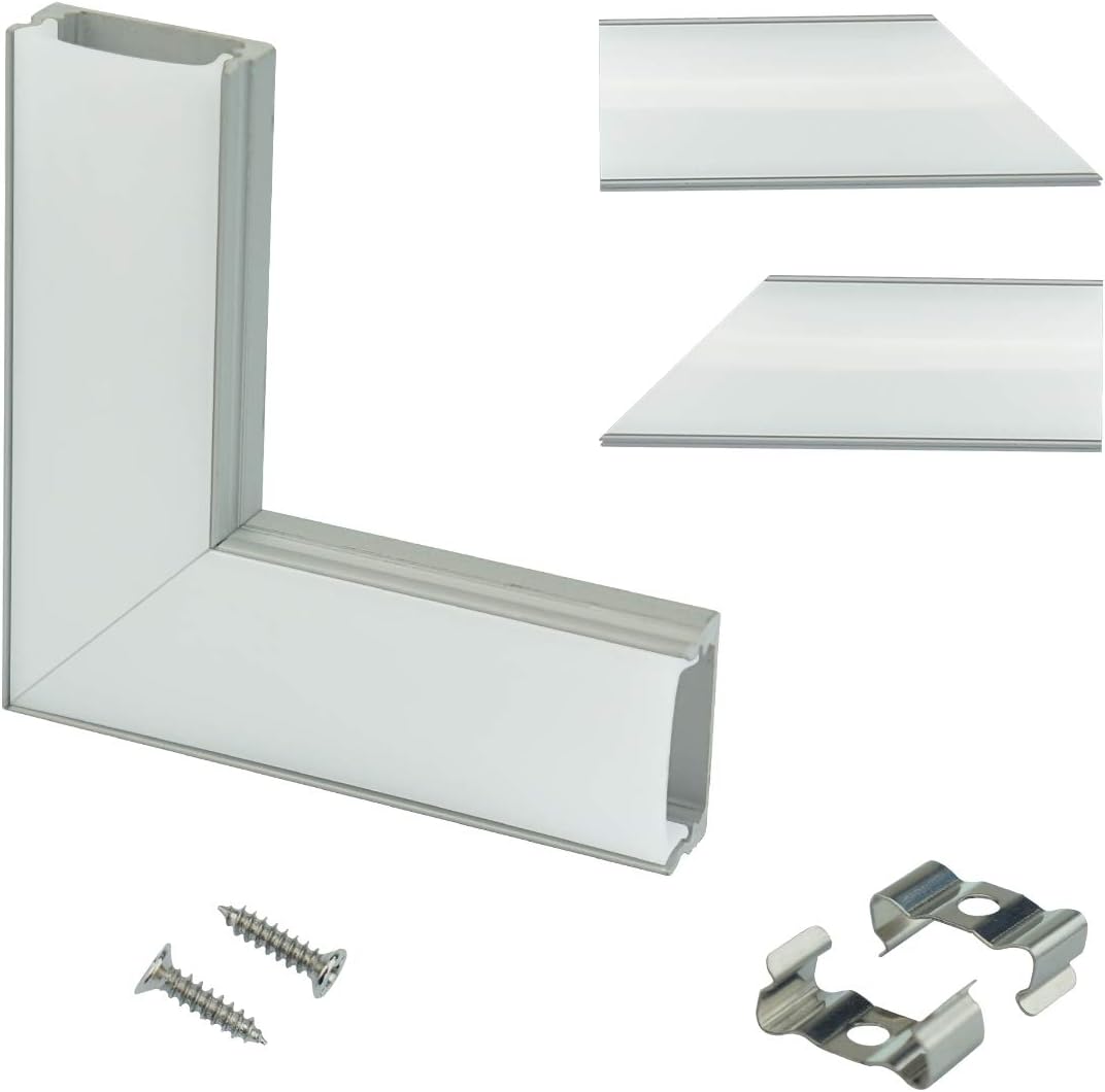 Muzata 5Pair/10PCS led channel corner, LShape Adaptor Connector Suit for U1SW UShape LED