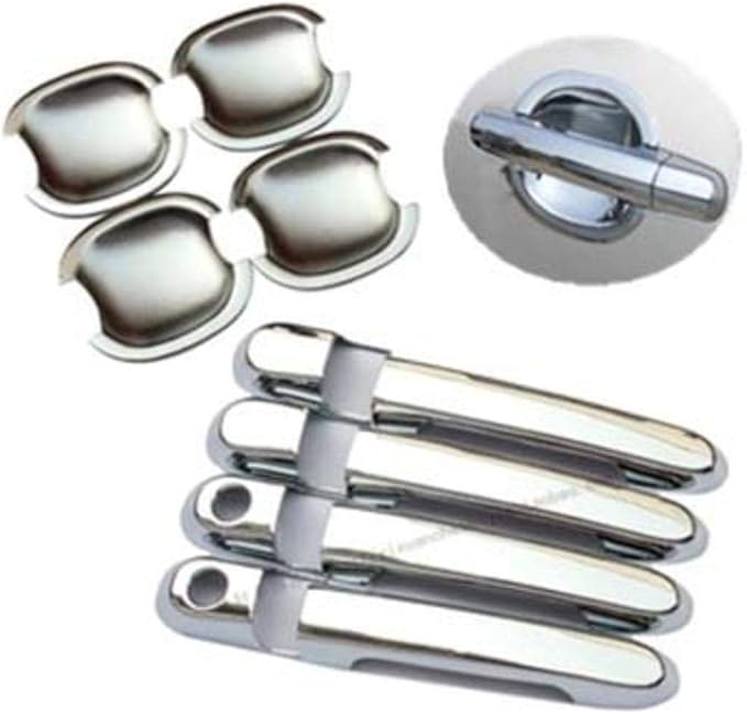 NUIOsdz Türgriffe, ABS-Kunststoff, Chrom-Seitentürgriffabdeckung + Cup