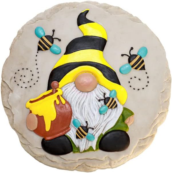 Hardscaping Materials - Spoontiques - Garden Décor - Gnome Bee Stepping Stone - Decorative Stone for Garden
