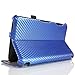 MoKo Slim-Fit Multi-angle Folio Cover Case for Lenovo IdeaTab A1000 7-Inch Android Tablet, Carbon Fiber BLUE